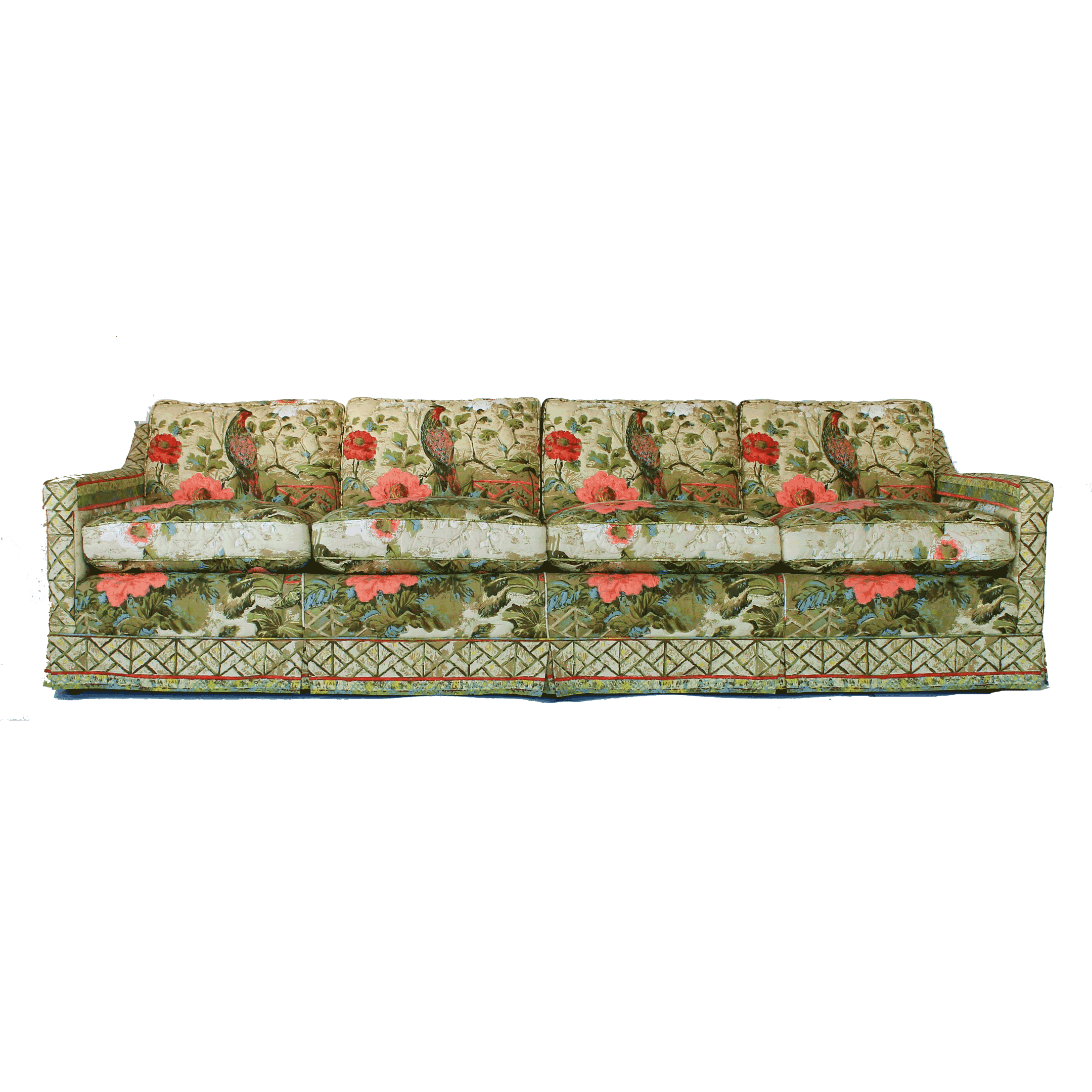 Pheasant Embroidered Couch